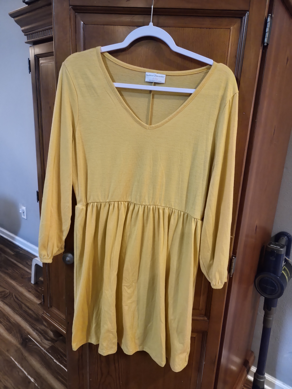 Bobbie Brooks Yellow V-Neck Babydoll Tunic